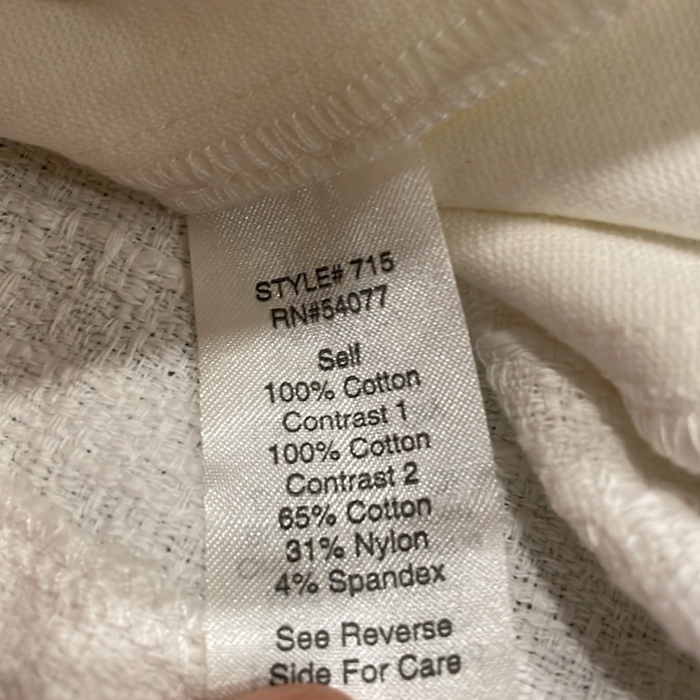Cabi white lace occasion zip up jacket with inserts that stretch Size S E4 - Picture 5 of 5